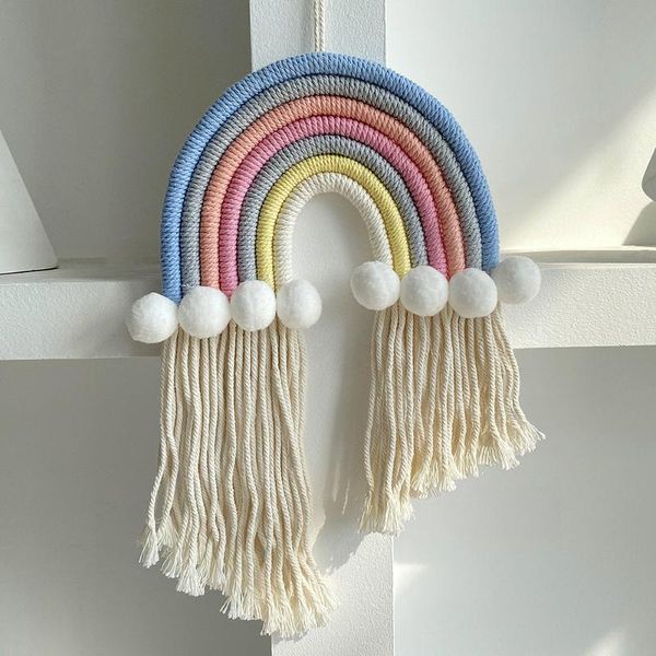 decorative objects & figurines cute rainbow hair ball tapestry children's room wall hangings colorful cotton woven hairpin storage pend
decorative objects & figurines cute rainbow hair ball tapestry children's room wall hangings colorful cotton woven hairpin storage pend