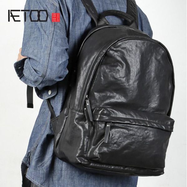 backpack aetoo genuine leather men's backpack, retro first layer computer bag, casual large-capacity travel bag
backpack aetoo genuine leather men's backpack, retro first layer computer bag, casual large-capacity travel bag