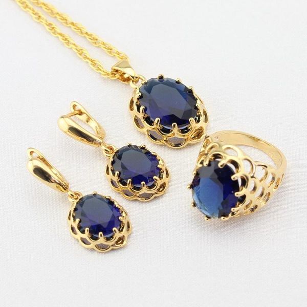 earrings & necklace wpaitkys dark blue stones gold color bridal jewelry sets for women drop pendant rings gift box, Silver
earrings & necklace wpaitkys dark blue stones gold color bridal jewelry sets for women drop pendant rings gift box, Silver