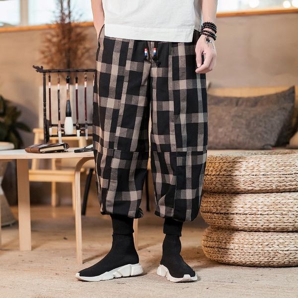 sweatpants 2021 spring chinese style linen plaid casual red trousers men loose plus fertilizer harlan hip hop men's pants, Black
sweatpants 2021 spring chinese style linen plaid casual red trousers men loose plus fertilizer harlan hip hop men's pants, Black