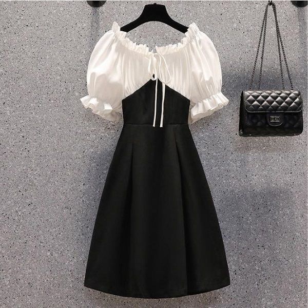casual dresses women 2022 summer mini dress off shoulder elegant high waist puff sleeve korean holiday chic party of female plus size, Black;gray
casual dresses women 2022 summer mini dress off shoulder elegant high waist puff sleeve korean holiday chic party of female plus size, Black;gray