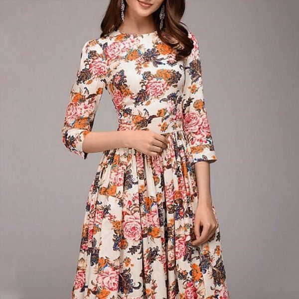 floral print thin vintage women dresses casual work office a line knee length vestidos de kimono sleeve summer sales, Black;gray
floral print thin vintage women dresses casual work office a line knee length vestidos de kimono sleeve summer sales, Black;gray