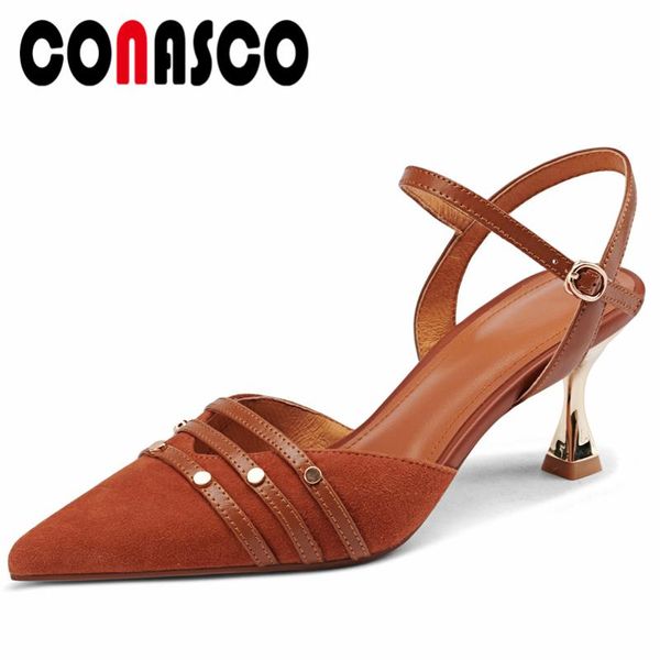 sandals conasco spring summer women fashion retro rivets kid suede pumps pointed toe thin heels office lady casual shoes woman, Black
sandals conasco spring summer women fashion retro rivets kid suede pumps pointed toe thin heels office lady casual shoes woman, Black
