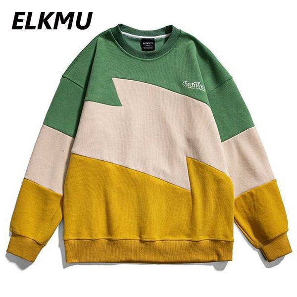ELKMU Harajuku Streetwear Patchwork Color Block Men Autumn Pullover Vintage Sweatshirt Unisex Loose Tops HM446, Green
ELKMU Harajuku Streetwear Patchwork Color Block Men Autumn Pullover Vintage Sweatshirt Unisex Loose Tops HM446, Green