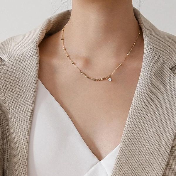 pendant necklaces yun ruo 18 k gold plating vintage chain zircon necklace fashion titanium steel jewelry woman birthday gift never fade, Silver
pendant necklaces yun ruo 18 k gold plating vintage chain zircon necklace fashion titanium steel jewelry woman birthday gift never fade, Silver
