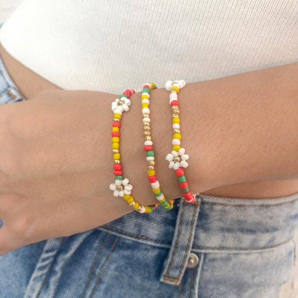 charm bracelets lalynnly bohemian colorful cute sweet daisy flowers for women summer handmade beads bracelet female hand chain jewelry b1372, Golden;silver
charm bracelets lalynnly bohemian colorful cute sweet daisy flowers for women summer handmade beads bracelet female hand chain jewelry b1372, Golden;silver