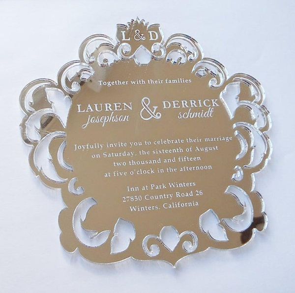 greeting cards silver mirrored acrylic invitation,wedding invitation ,party gift 
greeting cards silver mirrored acrylic invitation,wedding invitation ,party gift