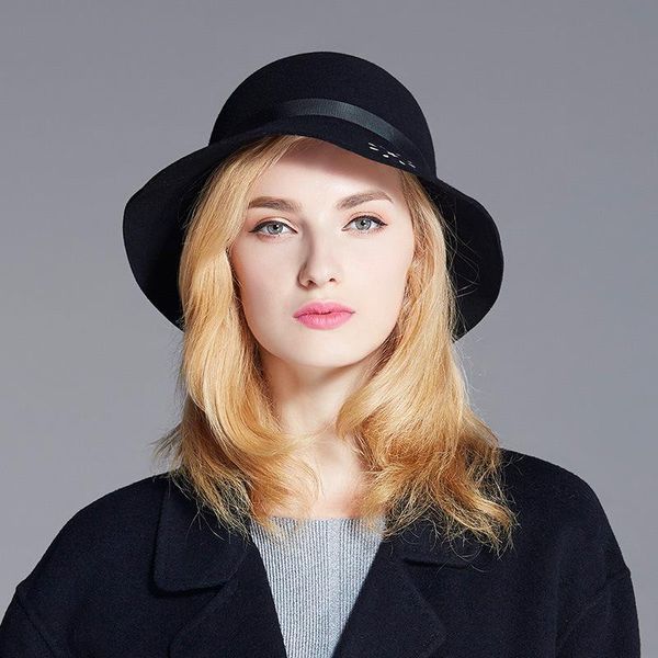 stingy brim hats lady fedoras wool hat girls autumn winter woolen cap version dome casual warm adjust a109, Blue;gray
stingy brim hats lady fedoras wool hat girls autumn winter woolen cap version dome casual warm adjust a109, Blue;gray