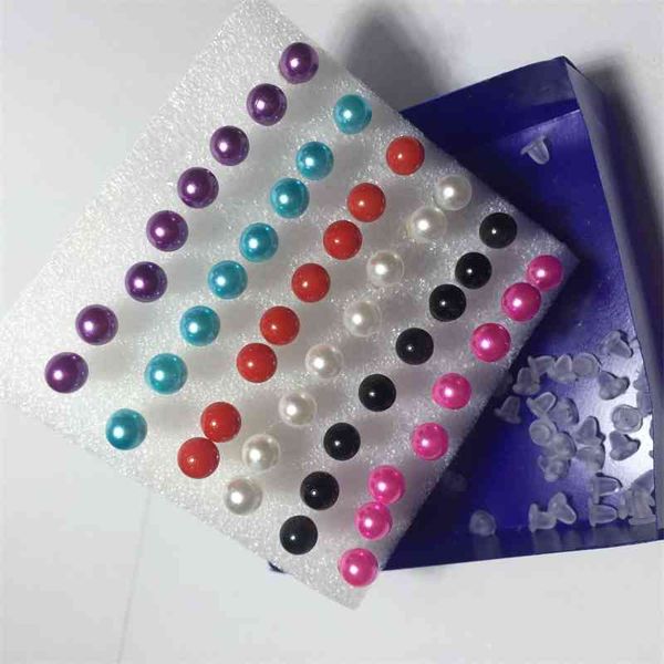 mixed color pearl anti allergy resin plastic pin earrings jewelry for men and women, Black
mixed color pearl anti allergy resin plastic pin earrings jewelry for men and women, Black