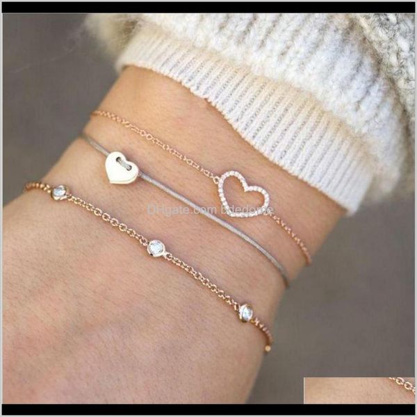 charm drop delivery 2021 fashion jewelry bracelets set 3pcs/set crystal zircon rope with heart metal chain acrylic aessory gold plated dgns6, Golden;silver
charm drop delivery 2021 fashion jewelry bracelets set 3pcs/set crystal zircon rope with heart metal chain acrylic aessory gold plated dgns6, Golden;silver