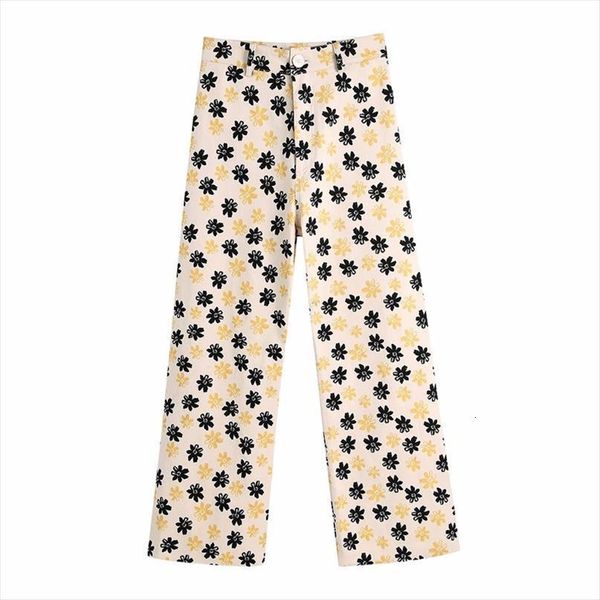 "traf fashion loose flower women capris print vintage high waist zipper female pocket on the back trousers streetwear, Black;white
"traf fashion loose flower women capris print vintage high waist zipper female pocket on the back trousers streetwear, Black;white
