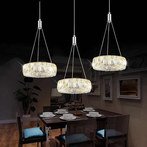 pendant lamps modern chandelier led crystal ring light fixture suspension lamp lumiere lighting circles