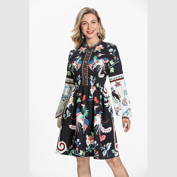 casual dresses 2021autumn socialite temperament black and white print long sleeves big swing collar dress travel holiday skirt, Black;gray
casual dresses 2021autumn socialite temperament black and white print long sleeves big swing collar dress travel holiday skirt, Black;gray