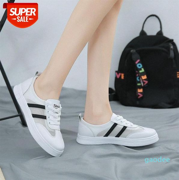student white shoes korean sneakers casual breathable, Black