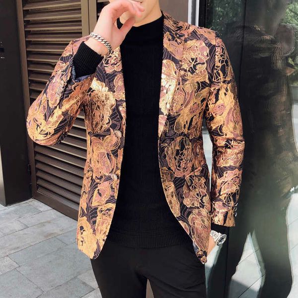 fashion luxury men blazer gold floral print blazer party prom wedding stage men coat jacket slim fit suit jacket plus size 5xl 210527, White;black
fashion luxury men blazer gold floral print blazer party prom wedding stage men coat jacket slim fit suit jacket plus size 5xl 210527, White;black