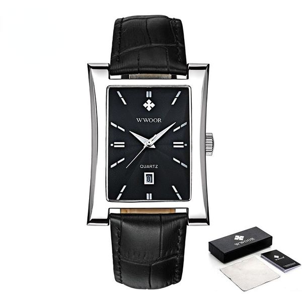 wristwatches 2021 men's square watches black leather strap quartz waterproof clock male automatic date wrist watch, Slivery;brown
wristwatches 2021 men's square watches black leather strap quartz waterproof clock male automatic date wrist watch, Slivery;brown