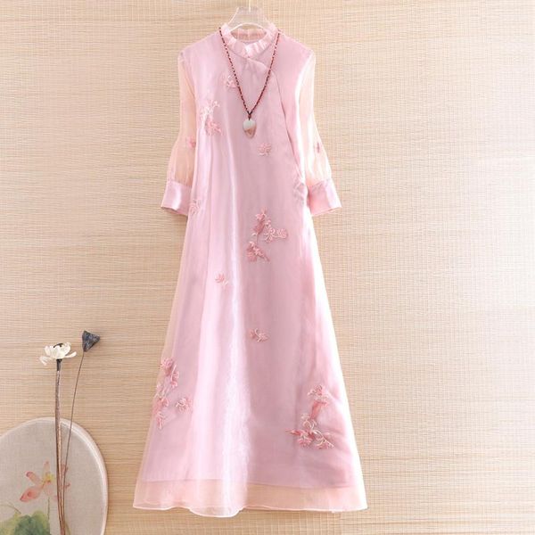 high-end spring summer organza women loose cheongsam dress retro elegant embroidery a-line lady party qiapao s-xxl ethnic clothing, Red
high-end spring summer organza women loose cheongsam dress retro elegant embroidery a-line lady party qiapao s-xxl ethnic clothing, Red