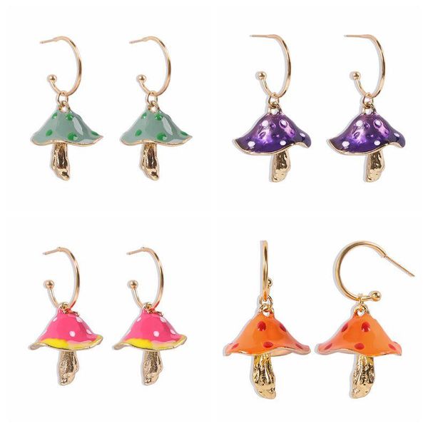 hoop & huggie mc ins enamel small earrings for women fashion mushroom pendant fancy party retro copper piercing, Golden;silver
hoop & huggie mc ins enamel small earrings for women fashion mushroom pendant fancy party retro copper piercing, Golden;silver