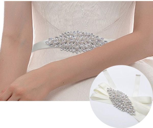wedding sashes luxury crystal accessories satin dress belt bridal ribbon waistband sash for evening prom dresses, White
wedding sashes luxury crystal accessories satin dress belt bridal ribbon waistband sash for evening prom dresses, White