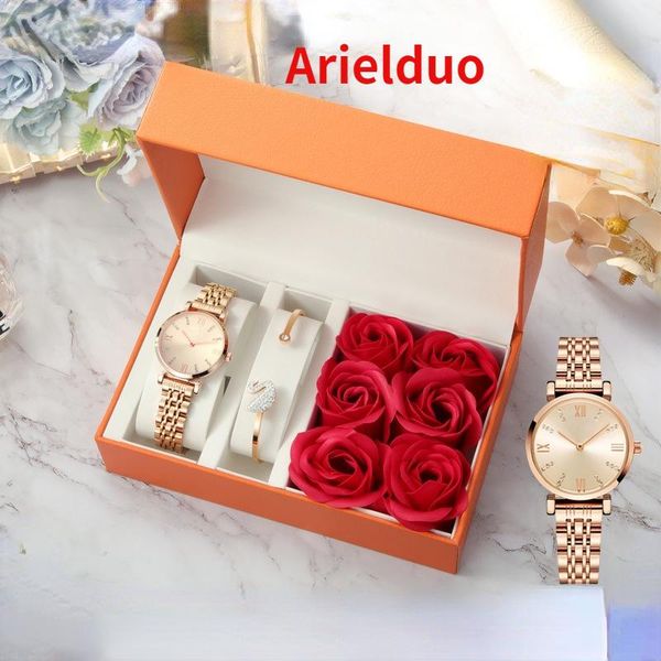 wristwatches fashion simple women's watch gift box set waterproof quartz gifts for girls', Slivery;brown
wristwatches fashion simple women's watch gift box set waterproof quartz gifts for girls', Slivery;brown