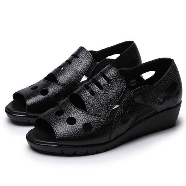 sandals women 2021 summer hollow shoes flat bottom mother real leather mama sandalia feminina kl100, Black
sandals women 2021 summer hollow shoes flat bottom mother real leather mama sandalia feminina kl100, Black