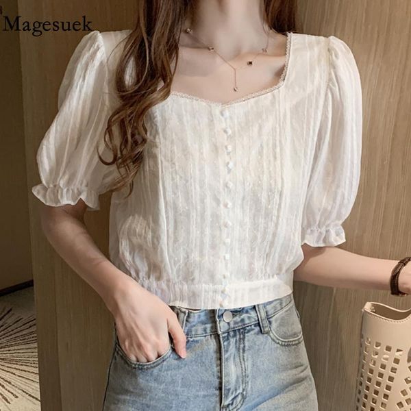 women's blouses & shirts 2021 summer korean short sleeve blouse women all-match square collar puff shirt solid buttons casual 9364, White
women's blouses & shirts 2021 summer korean short sleeve blouse women all-match square collar puff shirt solid buttons casual 9364, White