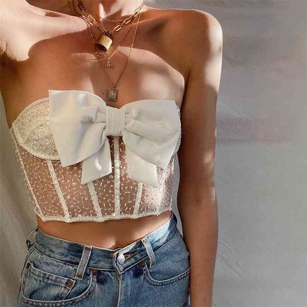 sequined pink summer crop for woman sleeveless slim see through bandage blouse shirt party club bownot front camis 210427, White
sequined pink summer crop for woman sleeveless slim see through bandage blouse shirt party club bownot front camis 210427, White