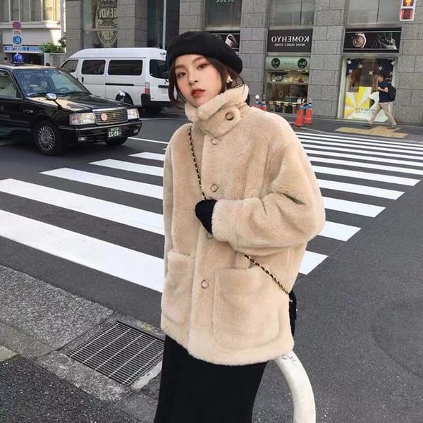 women's fur & faux winter cool coat woolen ry short jacket thick lapel warm and windproof buttoned wool women pockets m88r, Black
women's fur & faux winter cool coat woolen ry short jacket thick lapel warm and windproof buttoned wool women pockets m88r, Black