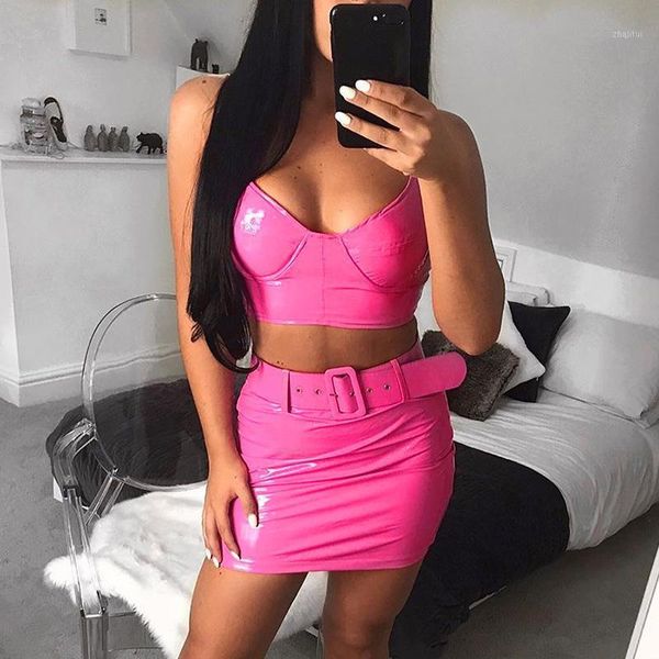 two piece dress yuqung wet look pu faux leather neon set bralette crop mini skirt 2 pcs club bodycon matching sets outfit autumn, White
two piece dress yuqung wet look pu faux leather neon set bralette crop mini skirt 2 pcs club bodycon matching sets outfit autumn, White