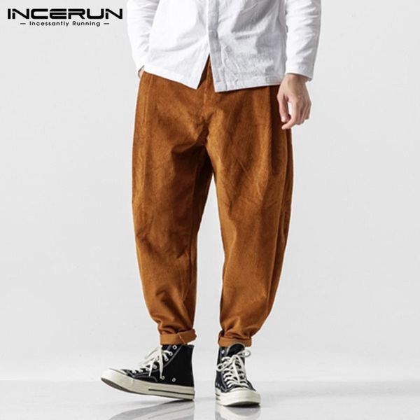 men's pants incerun winter fashion corduroy men loose solid color button vintage joggers casual streetwear harem trousers s-5xl, Black
men's pants incerun winter fashion corduroy men loose solid color button vintage joggers casual streetwear harem trousers s-5xl, Black