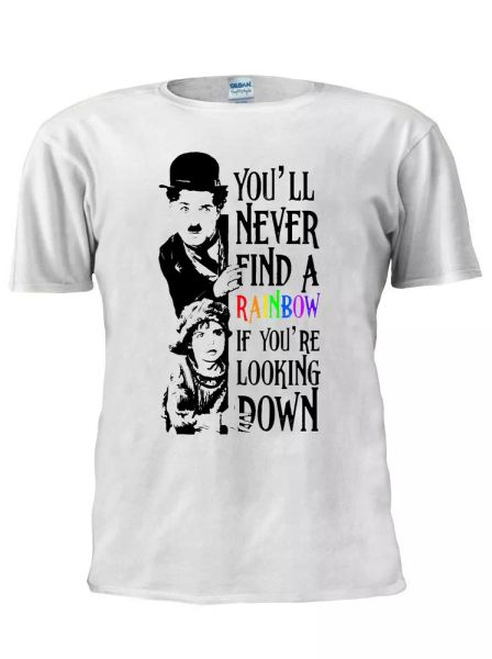 Charlie Chaplin You'll Never Find a Rainbow, The Little Tramp Gift T Shirt M641, Mainly pictures
Charlie Chaplin You'll Never Find a Rainbow, The Little Tramp Gift T Shirt M641, Mainly pictures