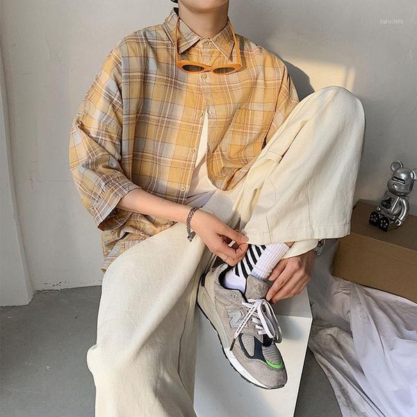 spring men's short sleeve loose plaid printing shirt lapel collar cotton clothes camisa masculina black/yellow shirts -2xl casual, White;black
spring men's short sleeve loose plaid printing shirt lapel collar cotton clothes camisa masculina black/yellow shirts -2xl casual, White;black