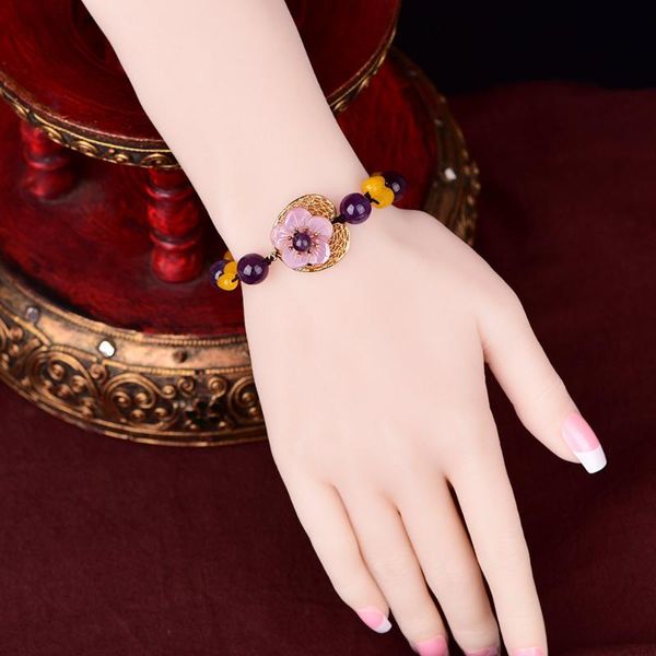 charm bracelets original vintage violet crystal beads strand 20mm pink shell flower personal color retaining copper, Golden;silver
charm bracelets original vintage violet crystal beads strand 20mm pink shell flower personal color retaining copper, Golden;silver