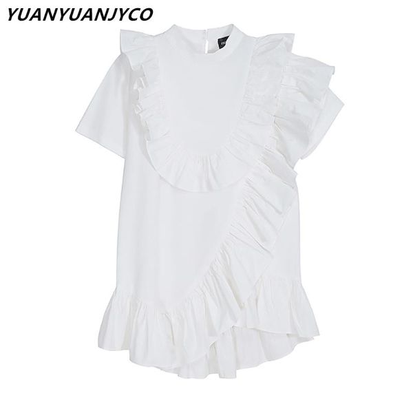 summer blouses women casual ruffles short sleeve vintage elegant asymmetrical office clothes women's & shirts, White
summer blouses women casual ruffles short sleeve vintage elegant asymmetrical office clothes women's & shirts, White