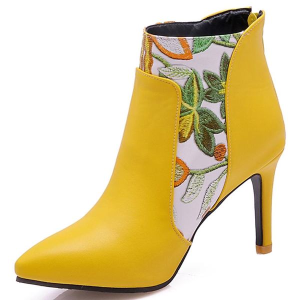 boots fanyuan autumn winter women brand shoes fashion embroidery high heel pointed toe short ankle thin heels size 31-48, Black
boots fanyuan autumn winter women brand shoes fashion embroidery high heel pointed toe short ankle thin heels size 31-48, Black