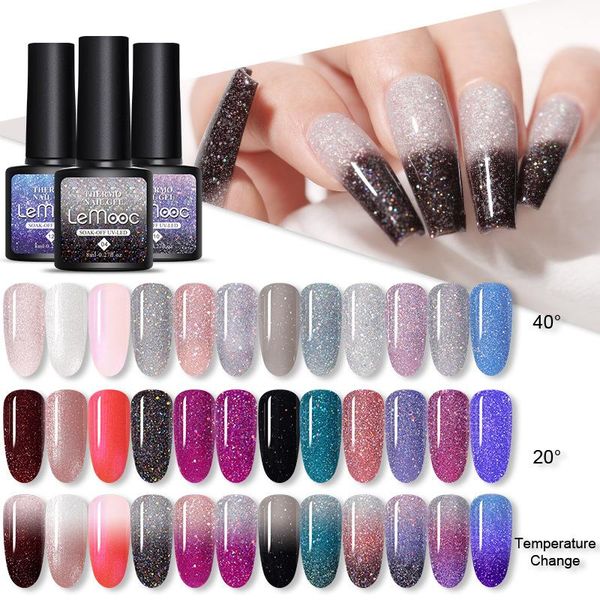 nail gel lemooc 8ml polish shiny gradient effect temperature color changing varnish glitter soak off uv art, Red;pink
nail gel lemooc 8ml polish shiny gradient effect temperature color changing varnish glitter soak off uv art, Red;pink
