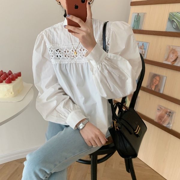 blouses spring chic lace women shirts retro hollow solid patchwork elegance all match female high street blouses, White
blouses spring chic lace women shirts retro hollow solid patchwork elegance all match female high street blouses, White