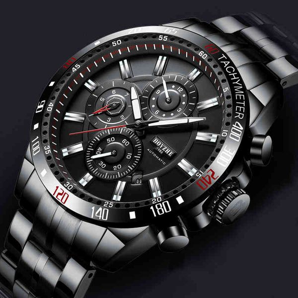 automatic watches men luxury mark black steel large dial mechanical waterproof chronograph montre homme, Slivery;brown
automatic watches men luxury mark black steel large dial mechanical waterproof chronograph montre homme, Slivery;brown