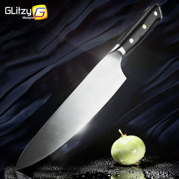 kitchen knife 8 inch chef knif 7cr17 440c high carbon stainess stee german g10 hande santoku meat ceaver knife cooking too
kitchen knife 8 inch chef knif 7cr17 440c high carbon stainess stee german g10 hande santoku meat ceaver knife cooking too
