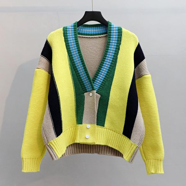 women's knits & tees unique design knitted cardigan for women korean style loose color patch casual fashion urban elegant sweet long sl, White
women's knits & tees unique design knitted cardigan for women korean style loose color patch casual fashion urban elegant sweet long sl, White