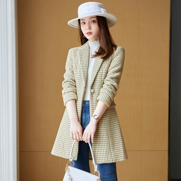 women's suits & blazers plus size blazer plaid long slim ladies coat 2021 autumn and winter elegant office windbreaker women, White;black
women's suits & blazers plus size blazer plaid long slim ladies coat 2021 autumn and winter elegant office windbreaker women, White;black