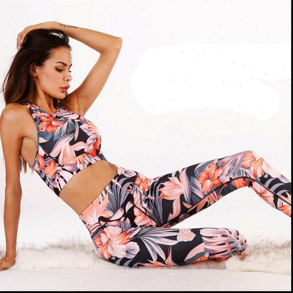 two piece set casual print women tracksuits sports workout activewear 2 pieces elastic high waist pants, Gray
two piece set casual print women tracksuits sports workout activewear 2 pieces elastic high waist pants, Gray