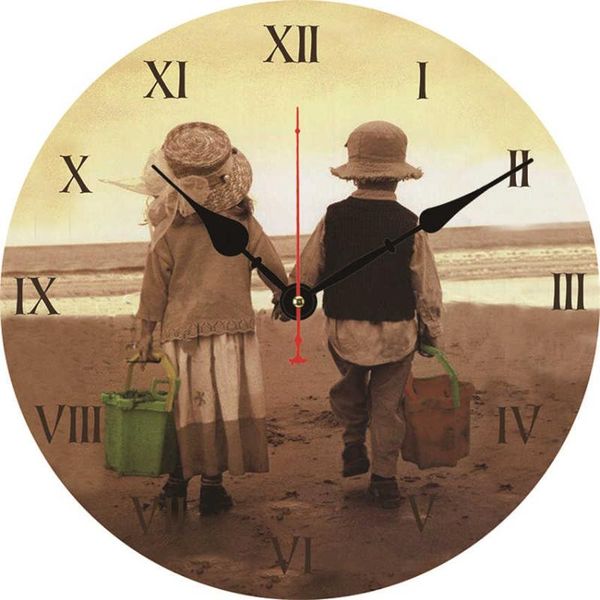 12inch round quiet clock retro rust imitation wood wall non-ticking silent lovers walk on sunset sandy beach clocks
12inch round quiet clock retro rust imitation wood wall non-ticking silent lovers walk on sunset sandy beach clocks