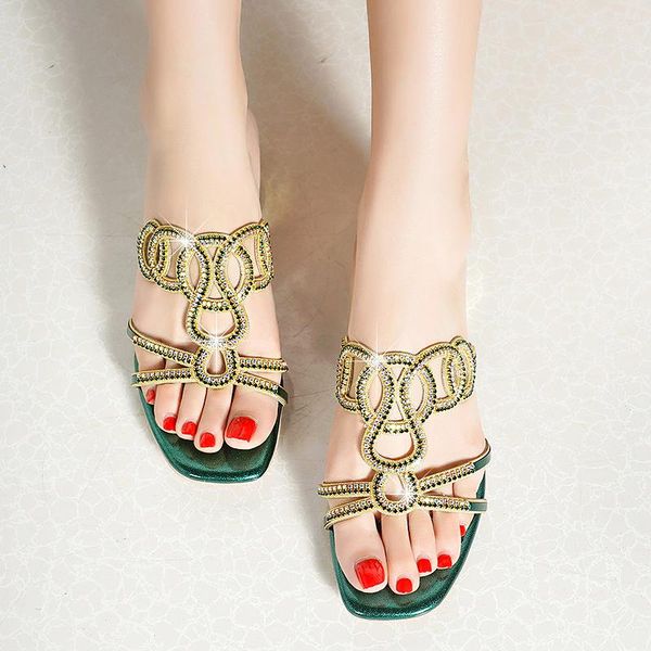 european station, summer 2021, diamond-studded sandals, loafers, roman sandals slippers, Black
european station, summer 2021, diamond-studded sandals, loafers, roman sandals slippers, Black