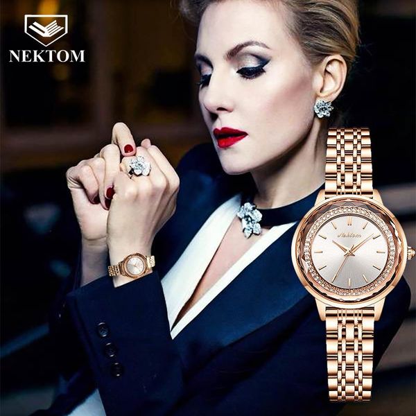 wristwatches nektom 2021 fashion diamond ladies wristwatch rhinestone rose gold leather quartz watch for girls women's bracelets clock, Slivery;brown
wristwatches nektom 2021 fashion diamond ladies wristwatch rhinestone rose gold leather quartz watch for girls women's bracelets clock, Slivery;brown