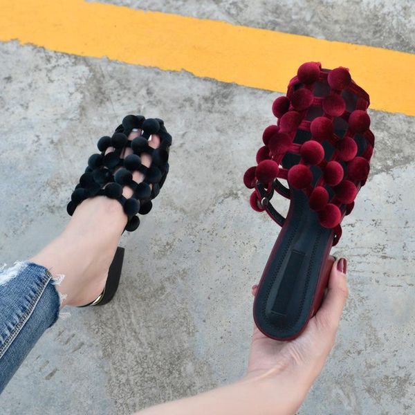 slippers 2021 summer women's solid color fashion hair ball wear-resistant thick with lazy wild half-toe-head high q, Black
slippers 2021 summer women's solid color fashion hair ball wear-resistant thick with lazy wild half-toe-head high q, Black