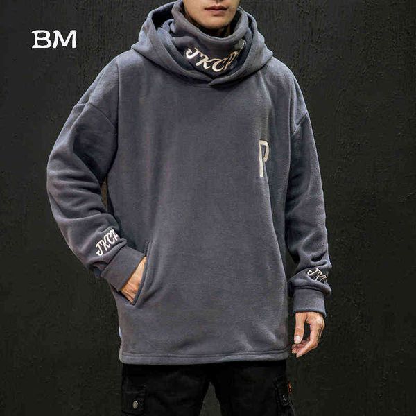 winter hoodie streetwear fashions flocking high collar hoodie korean style brushed clothes men hip hop harajuku sweatshirts 211217, Black
winter hoodie streetwear fashions flocking high collar hoodie korean style brushed clothes men hip hop harajuku sweatshirts 211217, Black