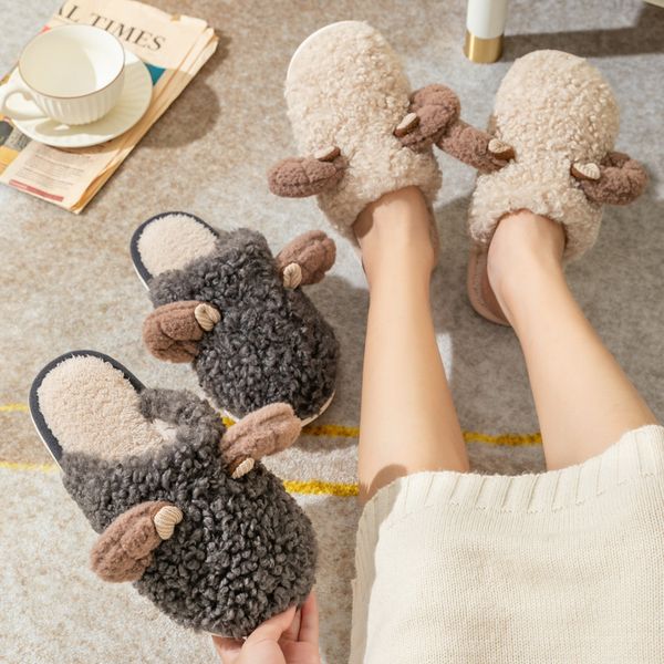 2021 cotton slippers lovely lovers indoor home antiskid light winter warm sheep, Black
2021 cotton slippers lovely lovers indoor home antiskid light winter warm sheep, Black