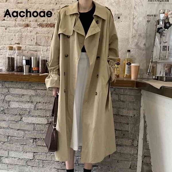 aachoae vintage autumn long trench coat women double breasted drawstring sleeve casual windbreaker turn down collar ladies coats 210413, Tan;black
aachoae vintage autumn long trench coat women double breasted drawstring sleeve casual windbreaker turn down collar ladies coats 210413, Tan;black