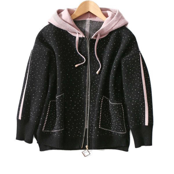 fashion fleece hoodies and leisure ideas in autumn winter of 2021 loose hooded zipper knitted cardigan sweater for women, Black
fashion fleece hoodies and leisure ideas in autumn winter of 2021 loose hooded zipper knitted cardigan sweater for women, Black